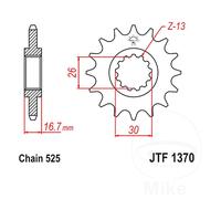 Front Sprocket For Honda CB 650 FA 14-25 JT Narrow F1370.14 Standard Right 14