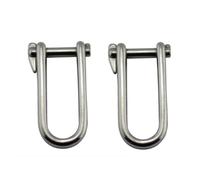 JT-HLM 2PCS Stainless steel M5/M6 D Ring Screw Shackles with Pins Heavy Duty Shackles Key Pin Shackle Wide D-Shackle For Marine Mounting, Camping, Sports Accessories (6mm)