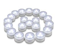 JT JUSTIME Submersible LED Lights, 20 Pack Waterproof Mini Tea Lights Candles Battery Operated for Vase, Bath, Hot Tub, Pond, Valentines Day Decor, Indoor Outdoor Party Table Centerpieces (White)