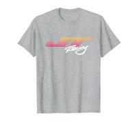 JT Racing Sunset Stripes Logo T-Shirt, Men, Heather Grey, X-Large