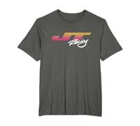 JT Racing Sunset Stripes Logo T-Shirt, Men's Big and Tall, Asphalt Grey, 6X Tall