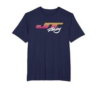 JT Racing Sunset Stripes Logo T-Shirt, Men's Big and Tall, Navy Blue, 4X Tall