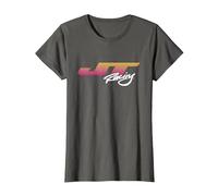 JT Racing Sunset Stripes Logo T-Shirt, Women, Asphalt Grey, 3X-Large