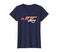 JT Racing Sunset Stripes Logo T-Shirt, Women, Navy Blue, Medium