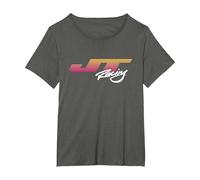 JT Racing Sunset Stripes Logo T-Shirt, Women's Plus, Asphalt Grey, 6X
