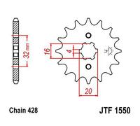 Jt Sprockets 428 Jtf1550.15 Steel Front Sprocket