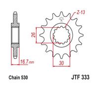 JTSPROCKETS JTF333.16 Chain Pinion