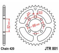 JT SPROCKETS Rear sprocket Steel Standard - 420