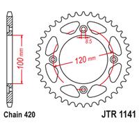 JT SPROCKETS Rear sprocket Steel Standard - 420