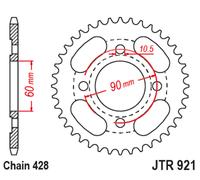 JT SPROCKETS Rear sprocket Steel Standard - 428