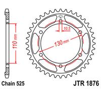 JT SPROCKETS Steel Standard Rear Sprocket 1876 - 525