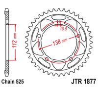 JT SPROCKETS Rear Sprocket Steel Standard - 525