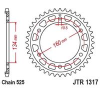 JT SPROCKETS Rear sprocket Steel Standard - 525