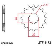 JT SPROCKETS Steel Noise-Free Front Sprocket 1183 - 525
