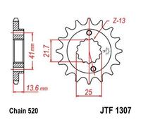 JT SPROCKETS Steel Noise-Free Front Sprocket 1307 - 520