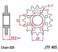 JT SPROCKETS Steel Noise-Free Front Sprocket 405 - 525