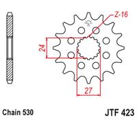JT SPROCKETS Steel Noise-Free Front Sprocket 423 - 530