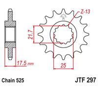 JT SPROCKETS Steel Noise Free Front Sprocket - 525