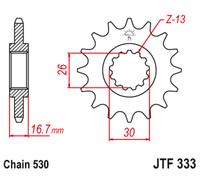 JT SPROCKETS Steel Noise Free Front Sprocket - 530