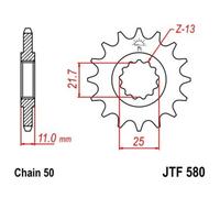 JT SPROCKETS Steel Noise-Free Front Sprocket 580 - 530