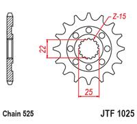 JT SPROCKETS Steel Standard Front Sprocket 1025 - 525