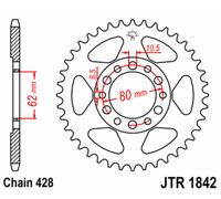 JT SPROCKETS Steel Standard Rear Sprocket 1842 - 428