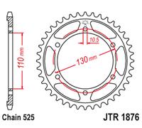 JT SPROCKETS Steel Standard Rear Sprocket 1876 - 525