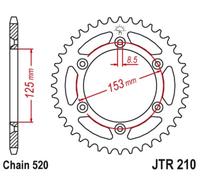 JT SPROCKETS Steel Standard Rear Sprocket 210 - 520