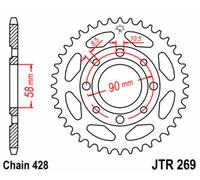 JT SPROCKETS Steel Standard Rear Sprocket 269 - 428