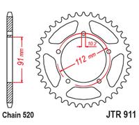 JT SPROCKETS Steel Standard Rear Sprocket - 520