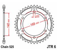 JT SPROCKETS Steel Standard Rear Sprocket 6 - 525