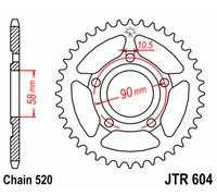 JT SPROCKETS Steel Standard Rear Sprocket 604 - 520