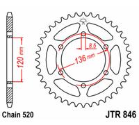 JT SPROCKETS Steel Standard Rear Sprocket 846 - 520