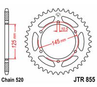 JT SPROCKETS Steel Standard Rear Sprocket 855 - 520