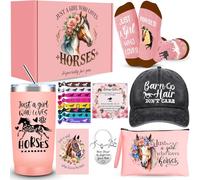 JTAMOHI Horse Lover Gifts for Women Girls, Horse Stuff Cool Gifts for Horse Lovers with 20 Oz Tumbler Baseball Hat Socks Makeup Bag Bracelet Keychain Hair Accessories for Birthday, Christmas Gifts
