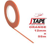 JTape 1111.1255 ORANGE Fine Line Masking tape Detailing Heat Resistant 150C width: 12mm Highly Designed For Long Straight Lines Automotive Paint Bodywork Masking Tape 55 Metre Long