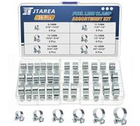 JTAREA 36PCS 8-18MM Fuel Injection Hose Clamps Assortment Kit 6Values 5/16"-23/32" Gas Line Clamps Clip Pipe Clamp for Automotive Diesel Petrol Pipes