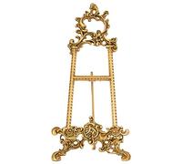 JTBDWOSK Brass Easel Presentation Stand Versatile Practical Tool for Artists Stable Platform for Art Deco, Paintings, Pictures, Decorative Plates, Wedding Signs, Sketching,Gold