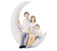 JTBDWOSK Family with 3 Figures, Family Parents And Children's Statues, Synthetic Resin, Father And Son And Mother And Daughter, Gifts for Father, Mother Or Children, Family of 3 Decorations,White