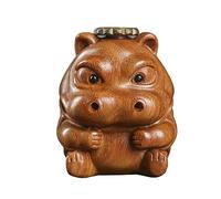 JTBDWOSK Hippo Figurine Reflux Incense Burner Carved Hippo Statue Incense Cone Holder Waterfall Incense Holder Wealth Table Figurine for Moving Gift,Brown