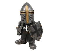 JTBDWOSK Knight Garden Statue, Cross Templar Crusader Figurine High Armor Miniature Funny GNOME Dwarf Outdoor Statues, for Garden Art Lawn Decorations,3