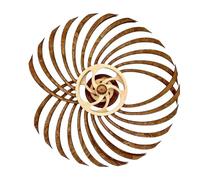 JTBDWOSK Rotating Windmill, Wooden Kinetic Sculpture, Handmade Kinetic Sculpture, Art Geometric Pattern Hanging Wind Spinner, for An Office House, Courtyard Decor,Brown