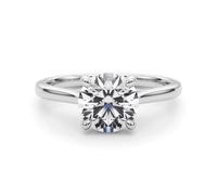 JTC LTD 0.20Ct Natural Diamond Solitaire Engagement Ring In Silver O Size