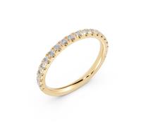 JTC LTD 0.25 Carat Round Cut Half Eternity Ring for Women | Round Moissanite Stones | Wedding Matching Eternity Band in Silver Yellow Gold Plated | Size-J