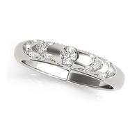 JTC LTD 0.25Ct Contemporary Pavã© Half Eternity Ring | 9K White Gold Wedding Band | Pave Set D/VVS | Size L