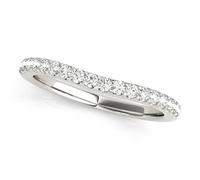 JTC LTD 0.25Ct U-Prong Curved Half Eternity Ring | 9K White Gold Wedding Band | Prong Set D/VVS | Size S