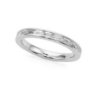 JTC LTD 0.30Ct Baguette Cut Lab Grown Diamond Wedding Band | 18K White Gold Half Eternity Ring | Channel Set | UK Hallmarked | Size-R