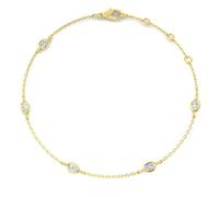 JTC LTD 0.30ct Oval Cut Lab Grown Diamond Tennis Bracelet for Women - D Colour VVS Clarity, Solid 9ct Yellow Gold, UK Hallmarked - Anniversary Wedding Gift