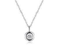 JTC LTD 0.33Ct Lab Grown Diamond Solitaire Pendant With Silver Chain for Women | 9K White Gold | Bezel Setting | D/VVS Round Cut Diamond Pendant
