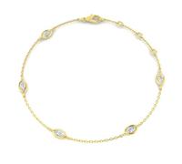 JTC LTD 0.40ct Mixed-Cut Cut Lab Grown Diamond Tennis Bracelet for Women - D Colour VVS Clarity, Solid 9ct Yellow Gold, UK Hallmarked - Anniversary Wedding Gift